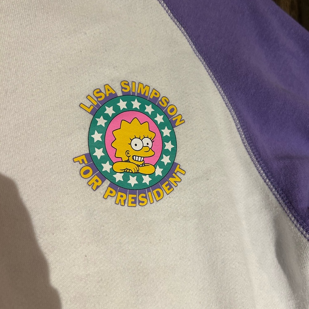 🦋Vans x Simpsons🦋Baseball Tee Style Raglan Graphic Sweatshirt - Picture 4 of 5